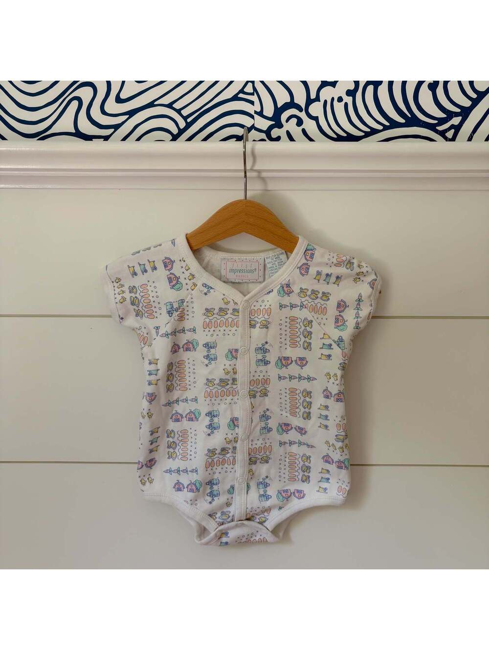 vintage first impressions farmhouse romper